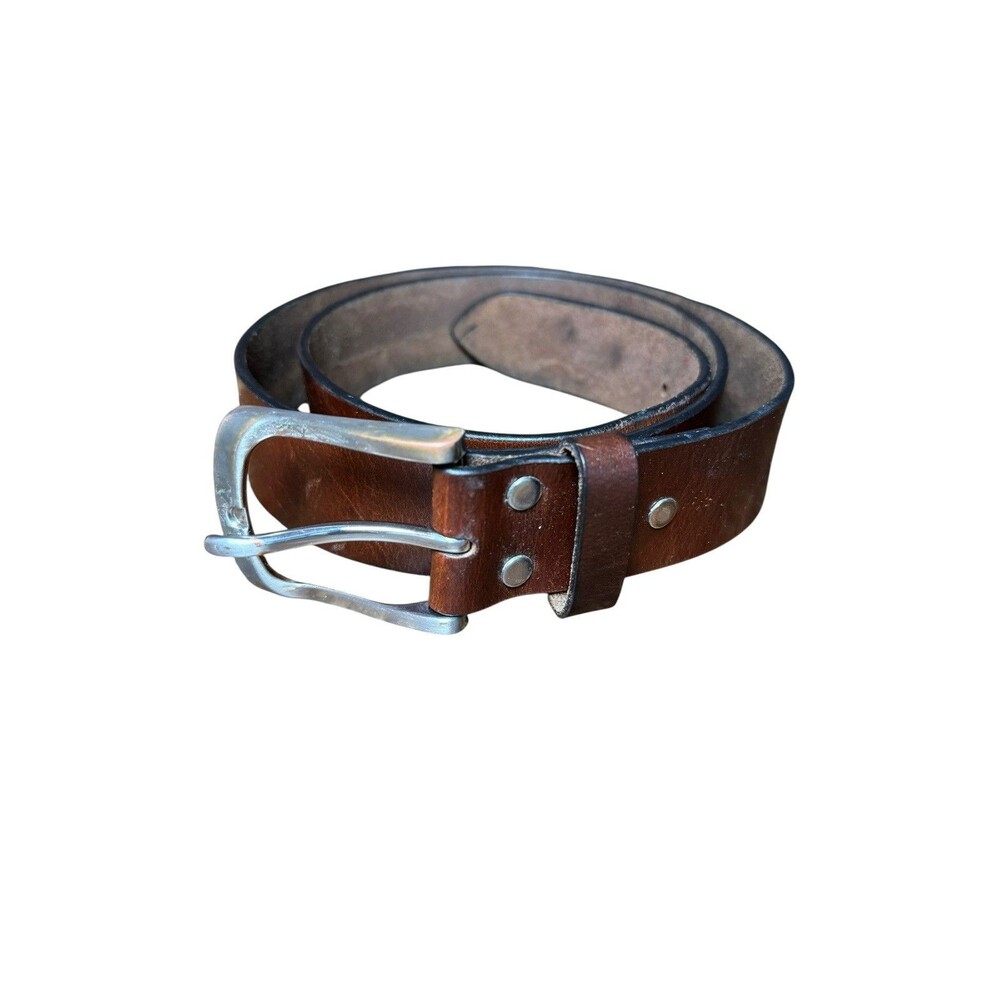 Brown Grain Leather Belt Men's Size 42 Dress Casual Belt Leather Keeper